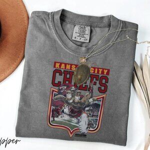 1990s NFL Kansas City CHIEFS Pullover Football Shirt retro Pepper color